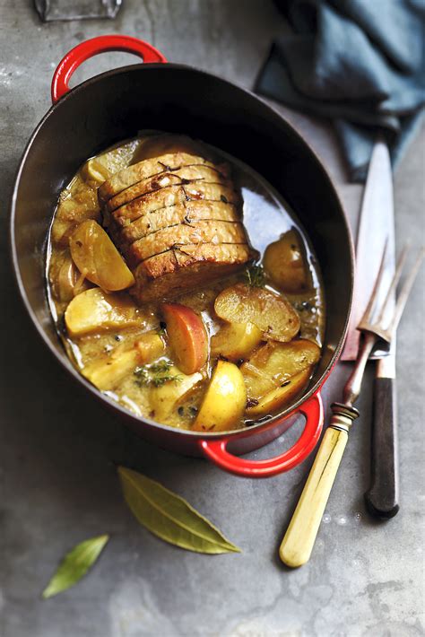 Cocotte de rôti de porc aux pommes et sauce au cidre brut Recette Cuisine