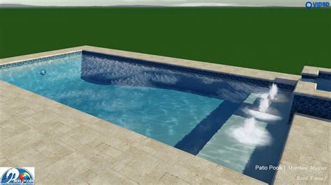 Rectangle Swimming Pool And Spa With Sun Shelf By Patio Pools Youtube