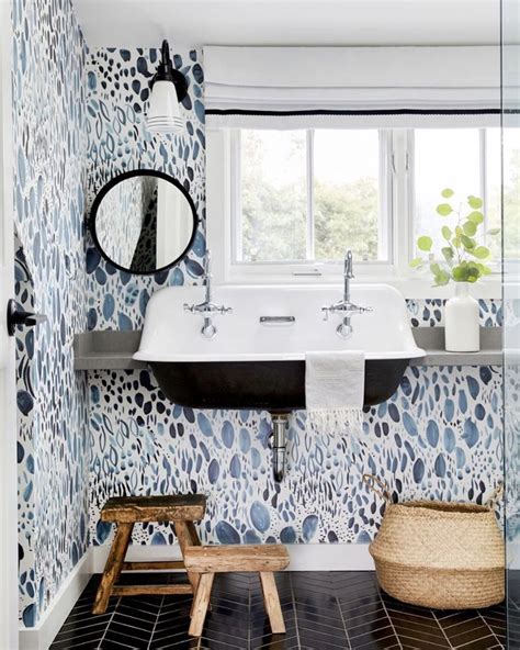 Blooms Wallpaper For A Beautiful Patterned Home Small Bathroom