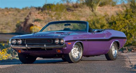 Rare Purple Dodge Hemi Challenger R T Convertible Is For The True Pony Car Collector Carscoops