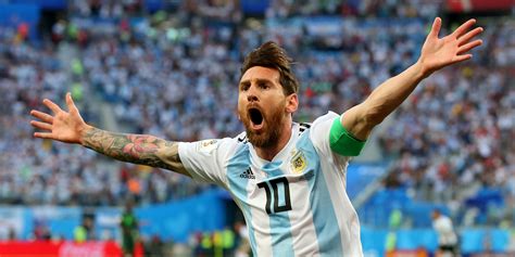 Lionel Messi Scores His First Goal Of The World Cup Off A Gorgeous Pass Just Minutes Into