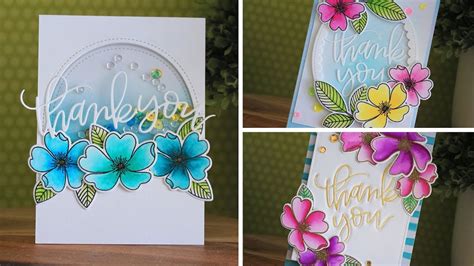 Creating 3 Thank You Cards By Pretty Pink Posh Youtube