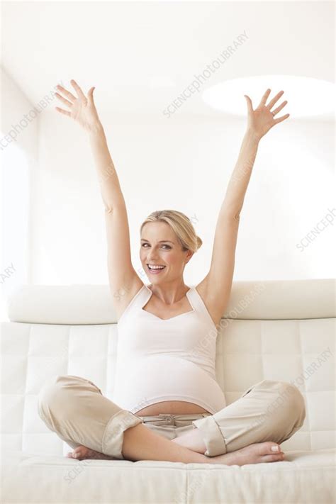 Happy Pregnant Woman Stock Image F005 5989 Science Photo Library