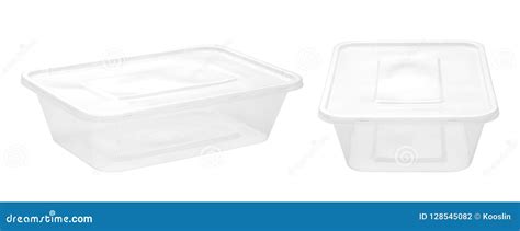 Empty Plastic Food Boxes Stock Photo Image Of Closed 128545082