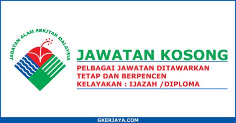 Jawatan kosong di jabatan alam sekitar malaysia 2019. Jawatan Kosong Jabatan Alam Sekitar