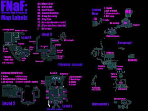 Security Breach Labeled Map Five Nights At Freddys Amino