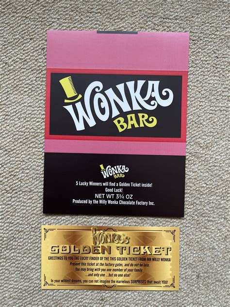 1 Willy Wonka Chocolate Bar Wrapper 1 Golden Ticket Magical T 1971