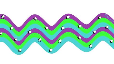 An Abstract Wave With Stars On The Top And Purple Green And Blue Waves