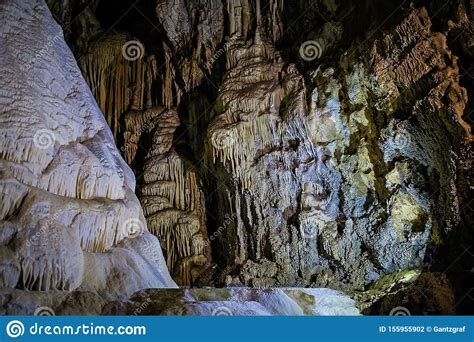 Walls Covered With Stalactites And Stalagmites Inside The Cave 2 Stock
