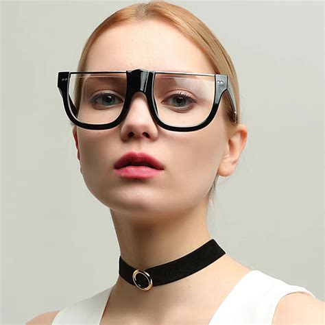 New Half Frame Personality Glasses Unisex Big Box Flat Light Mirror Fashion Sunglasses Big