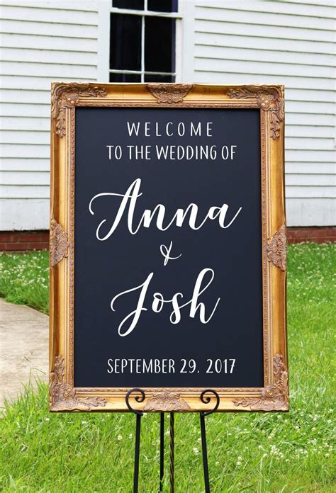 Welcome To The Wedding Of Chalkboard Sign Wedding Entrance Sign