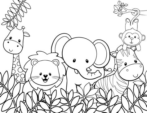 Safari Animals Coloring Pages At Free Printable