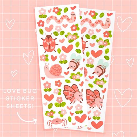 Love Bug Sticker Sheet Ocean Hughes