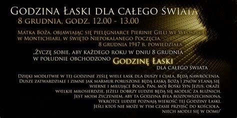 O tej szczególnej godzinie objawiająca się matka boża powiedziała: 8 grudnia 2014 godzina łaski Matki Boskiej - Garnek.pl