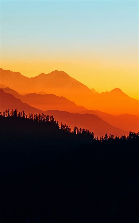 1200x1920 Mountains Silhouette 1200x1920 Resolution Wallpaper Hd