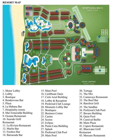 Secrets Punta Cana Dominican Republic Resort Map Dominican