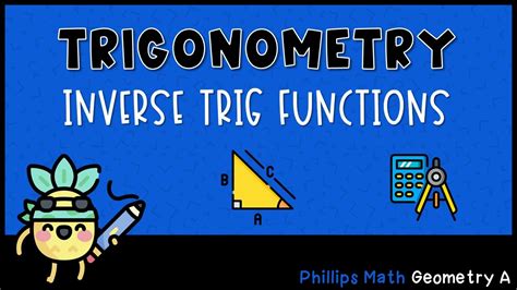 This page explains the sine, cosine, tangent ratio, gives on an overview of their range of values and provides practice problems on identifying the sides that are opposite and adjacent to a given angle. Inverse Sine, Cosine, and Tangent Functions - YouTube