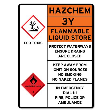 Hazchem Sign Y Flammable Liquid Store The Signmaker