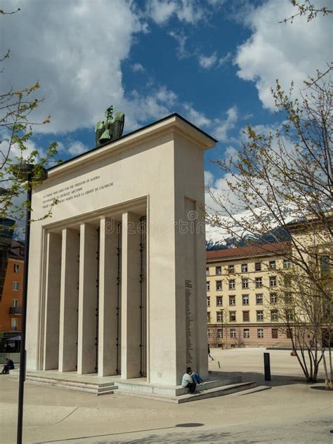 Innsbruck Austria April 17th 2021 Liberation Monument In The City