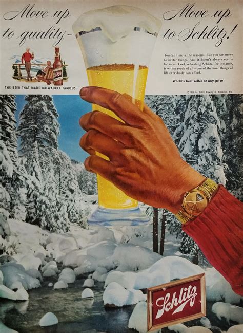 Schlitz Beer Ad Vintage Illustrated Pilsner Footed Flute Glass Etsy