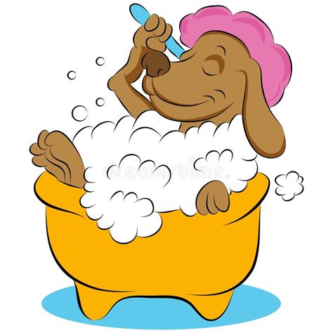 Dog Taking A Bubble Bath Stock Vector Illustration Of Graphic 23855620
