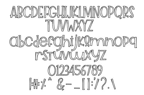 Handwritten Font Outline Font Unisex Font Craft Font Etsy
