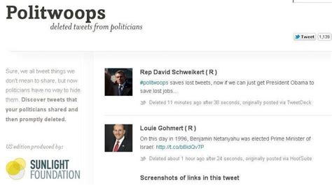 What Tweets Do Politicians Delete Politwoops Can Tell You The Two