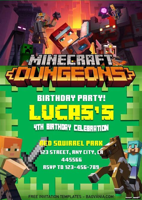 We always effort to show a picture with hd resolution or at least with perfect images. Minecraft Birthday Invitation Templates - Editable With MS ...