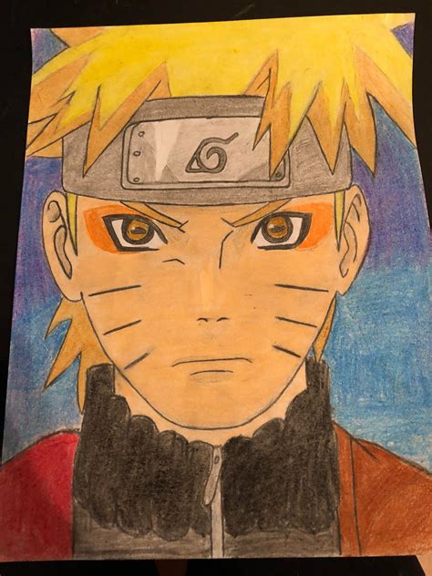My First Naruto Color Pencil Drawing Naruto