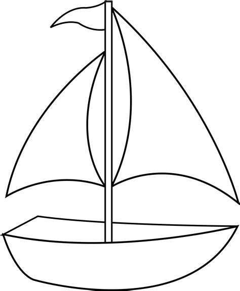 Black And White Cute Boat Clipart Free Clip Art Easy Drawings For