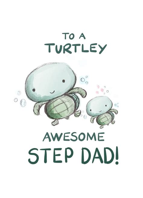 Turtley Awesome Step Dad Card Scribbler
