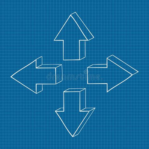 Flechas Cuatro Direcciones En Fondo Del Modelo Ilustración Del Vector