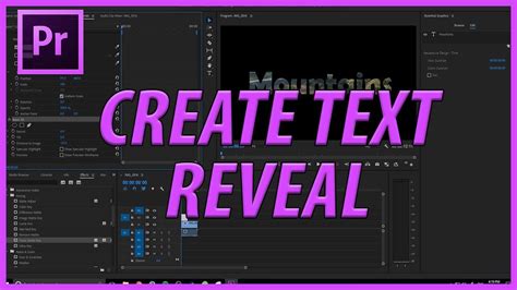 How To Create Text Reveal Intro In Adobe Premiere Pro Cc 2018 Youtube