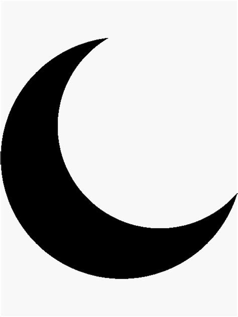 Black Crescent Moon Sticker For Sale By Thepurplefire Redbubble