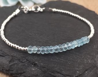 Aquamarine Bracelet Etsy