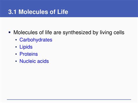 Ppt Molecules Of Life Powerpoint Presentation Free Download Id807413