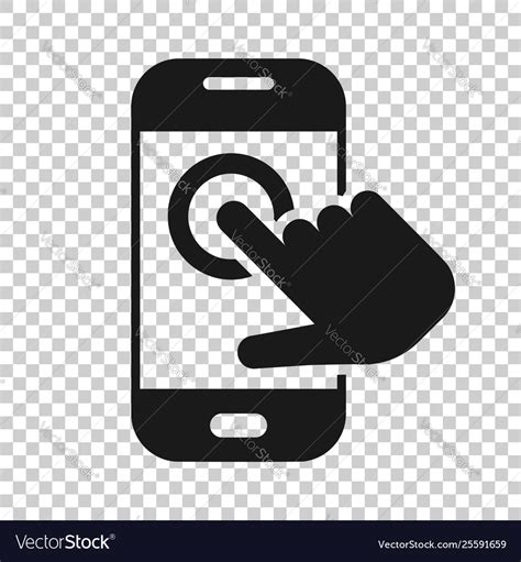 Hand Touch Smartphone Icon In Transparent Style Vector Image