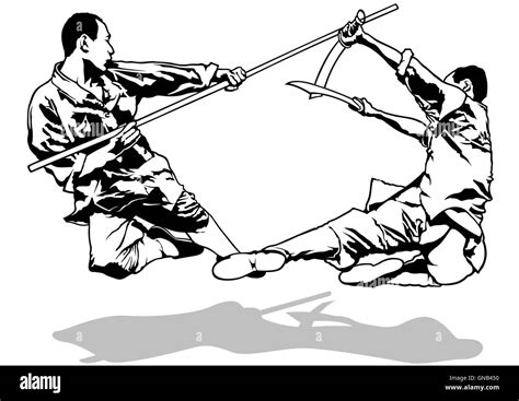 Shaolin Kung Fu Sword Fight Imágenes Vectoriales De Stock Alamy