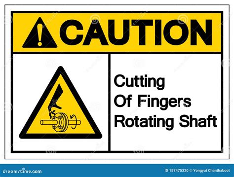 Caution Cutting Of Fingers Rotating Shaft Symbol Sign Vector