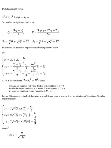 Ecuaciones De Tercer Grado Ecuaciones Número Complejo