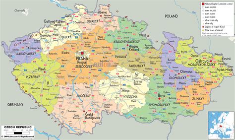 Localisez les principales villes de république tchèque. République Tchèque Carte Pays Département | Carte de ...
