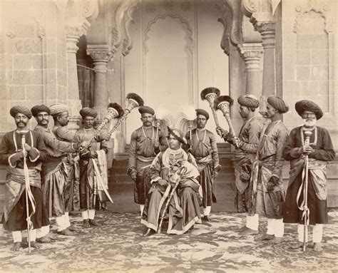 Filehh Shahu Chhatrapati Maharaj Seated With Palace Servants