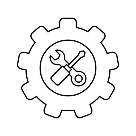 Gear And Wrench Repair Maintenance Icon Stock Vector Illustration Of
