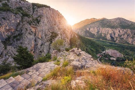 Sunny Mountain Landscape Dinara Mountains Near Omis Dalmatia Croatia