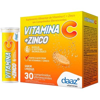 Vitamina C Zinco Daaz Com Comprimidos Efervescentes Bemol Farma