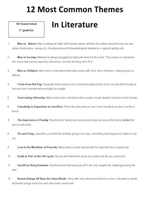 12 Most Common Themes In Literature