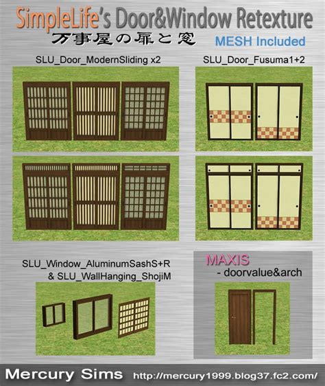 Yorozuya Door And Window Set 万事屋の扉と窓セット Mercury Sims Sims Sims 4