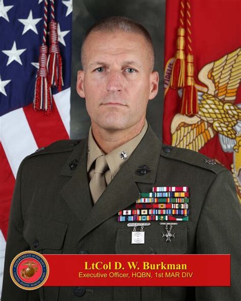 Lieutenant Colonel Douglas W Burkman 1st Marine Division Biography