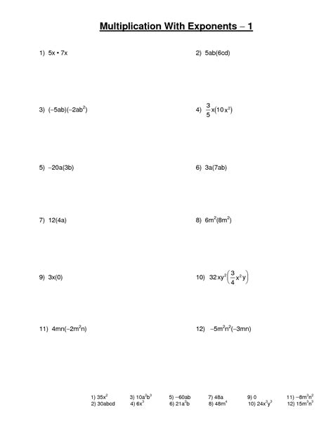 30 Multiplying And Dividing Exponents Worksheets Coo Worksheets