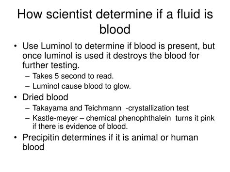 Ppt How Is Blood Evidence Used In Forensics Powerpoint Presentation